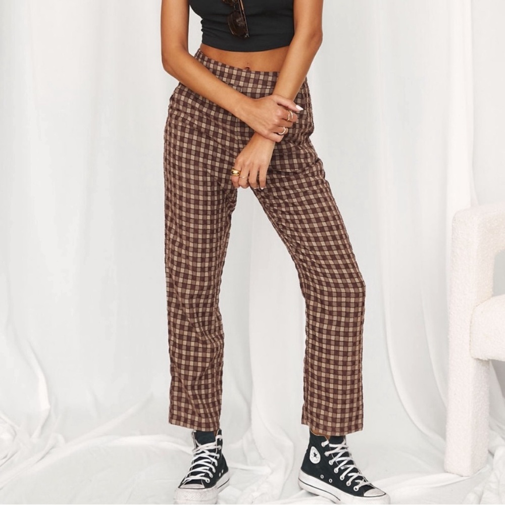 12th Tribe Bishop Tan Checkered Pants